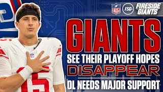 Giants See Their Playoff Hopes Disappear  The OL Needs Major Support [upl. by Hcahsem890]