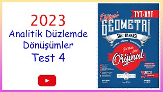 Orijinal geometri Analitik düzlemde dönüşümler test 4 [upl. by Notac431]