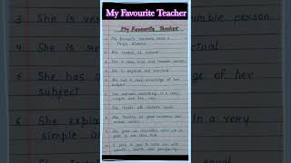 10 lines essay on my favourite teachermy teacher essay in englishEssay on teachers in English [upl. by Naveb]