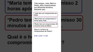 Qual é o horário do compromisso de Pedro matemática [upl. by Adianez]