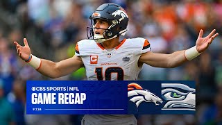 Bo Nix throws 2 interceptions in NFL debut as Broncos fall to Seahawks  Game Recap [upl. by Randal]