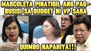 LATEST UPDATE  MARCOLETA HINDI NAGUSTUHAN ANG PAMEMERSONAL NG MGA KONGRESISTA SA KAY VP SARA [upl. by Adaha709]