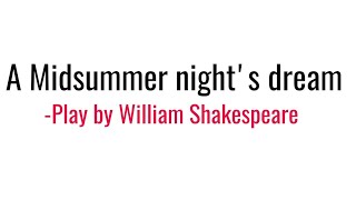 A Midsummer nights dream Play by William Shakespeare in Hindi summary Explanation amp full Analysis [upl. by Tish]