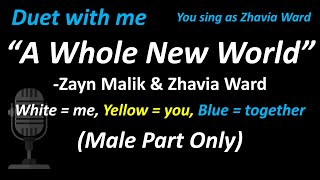 ZAYN Zhavia Ward  A Whole New World Male Part Only  Duet Version  Cover [upl. by Haleelahk]