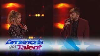 Evie Clair and James Arthur Sing A Stunning Duet  Americas Got Talent 2017 [upl. by Downe]