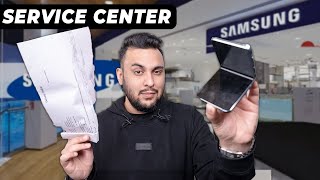 I Broke Samsung Z Flip 5 Screen  Service Center REVIEW [upl. by Misaq]