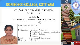 LECTURE 62 PROGRAMMING IN JAVA  DEVELOPING AN APPLET PROGRAM BCA S3 [upl. by Shoifet20]