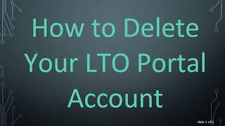 How to Delete Your LTO Portal Account [upl. by Louisette]