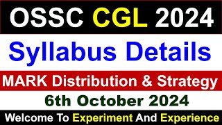 OSSC CGL 2024 SYLLABUS Details  STRATEGY  ossc ossccgl ossccgl2024 osscexam [upl. by Anyek]