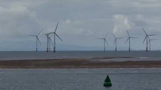 Sailing past Burbo Bank Offshore Wind Farm sea windfarms [upl. by Hurff]