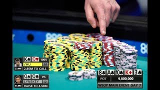 Top 5 hands from the FINAL TABLE of the WSOP Poker Main Event [upl. by Gemma]