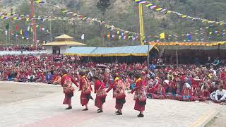 Zemithang Girl group dance Monpa song local tawang jang [upl. by Amadus]