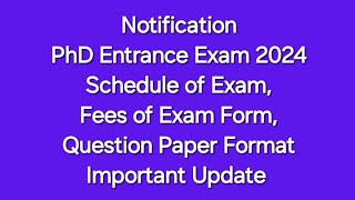 Sppu  PhD Entrance Exam 2024  PET Exam  Schedule Fees Question Paper Format [upl. by Sirtimed]