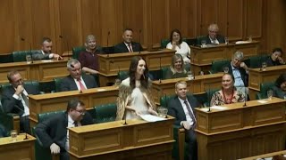 Jacinda Ardern bids emotional farewell to NZ parliament  AFP [upl. by Bertolde385]