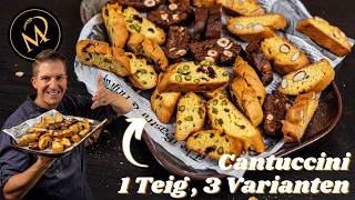 Cantuccini selber machen  1 Teig 3 Sorten Biscotti [upl. by Neerol734]