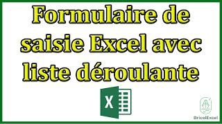 Formulaire de saisie excel avec liste déroulante [upl. by Auqinu]