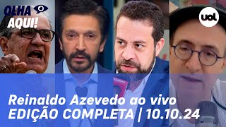 Reinaldo Azevedo ao vivo Nunes x Boulos Malafaia rebate filhos de Bolsonaro e entrevista de Carlos [upl. by Amocat]