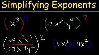 Simplifying Exponents With Fractions Variables Negative Exponents Multiplication amp Division Math [upl. by Lareneg93]