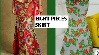 HOW TO MAKE EIGHT PIECES SKIRT  DRAFTING AND CUTTING and SEWING [upl. by Dukey]