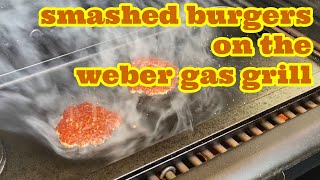 Smashed Burgers On The Weber Gas Grill  Chris Allingham  The Virtual Weber Gas Grill [upl. by Vincent]