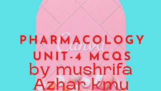 Pharmacologyl Unit 4 AntiNeoplastic Drugs mcqs [upl. by Nnylanna]