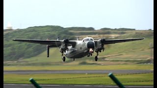 Strong Windy Day in Lajes  2 Takeoffs  Dornier C146A  Grumman C2A  Azores [upl. by Averir]