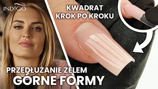 GÓRNE FORMY do paznokci Przedłużanie żelem w kształcie kwadrat DUAL FORMY jak zrobić Indigo Nails [upl. by Glynnis]