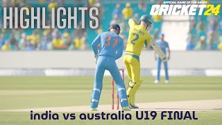 india vs australia under19 worldcup final highlights cricket24 gaming highlights indvsaus [upl. by Einna]