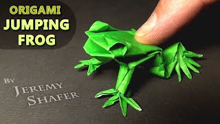 How to Make an Origami Jumping Frog 🐸 with 8 Fingers and 10 Toes and it JUMPS FAR [upl. by Udella497]