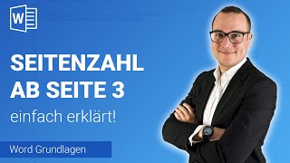 SEITENZAHL ab SEITE 3 BEGINNEN einfach erklärt  Lerne Microsoft Word ✅ [upl. by Ibob]