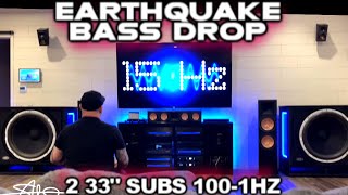 House Quake from 2 33quot Subs  Crazy Home theater system Dropping BASS [upl. by Htederem276]