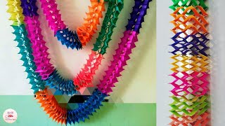 DIYPaper Decorations ideas for Party amp BirthdayPaper StreamerJhalar makingPaper CraftHome Decor [upl. by Ileak]