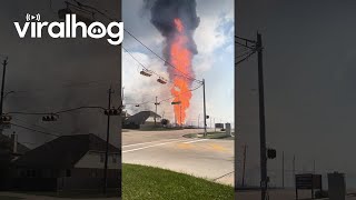 Pipeline Explosion in La Porte Texas Forces Widespread Evacuations  ViralHog [upl. by Nylarat792]