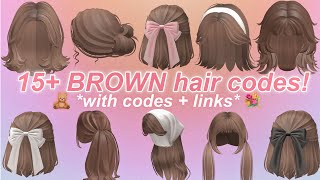 15 Aesthetic Brown HAIR CODES WITH CODES  LINKS  Roblox BLOXBURG BERRY AVENUE BROOKHAVEN [upl. by Farron]