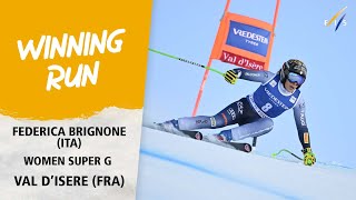 Brilliant Brignone cruises to Super G win at Val dIsère  Audi FIS Alpine World Cup 2324 [upl. by Nylcaj]