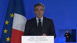 Présidentielle 2017 la déclaration de François Fillon en intégralité [upl. by Aihtnamas]