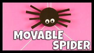 Movable Spider Craft for Kids  fun Halloween craft idea [upl. by Gildea]