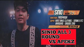 SINIO ALL 3 ROUNDS VS APEKZ [upl. by Chandless347]