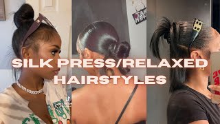 RelaxedSilk Press Hairstyles Compilation [upl. by Strong]