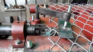 Fully automatic Chain Link Fence Making Machine Red surface treatment [upl. by Duggan261]