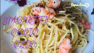 RESEP SPAGHETTI AGLIO OLIO  ENAK DAN SIMPLE  DAPUR EMA [upl. by Aidas]