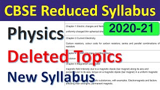 Physics New Syllabus for class 12 2021  CBSE reduced Syllabus  CBSE Latest News [upl. by Oinigih]