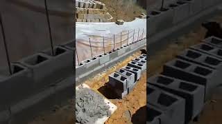 cinder block landscape retaining walls rebar reinforcement Birmingham Alabama [upl. by Cayla]