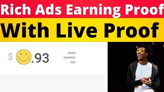 Rich Ads Earning Proof  Rich Ads  Adsense Alternative  UrduHindi [upl. by Ttennaj319]