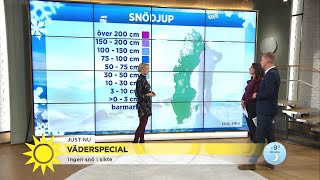 VäderLinda quotLångt ifrån normalt snödjup för säsongenquot  Nyhetsmorgon TV4 [upl. by Idolem]