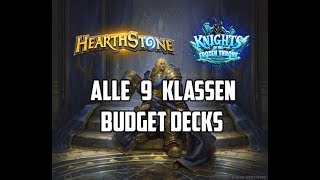 Hearthstone Abenteuer DER LICHKÖNIG  Alle 9 Klassen BUDGET DECKS Deutsch HD [upl. by Airekahs]