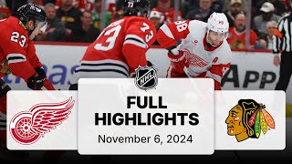 NHL Highlights  Red Wings vs Blackhawks  November 06 2024 [upl. by Yalc]