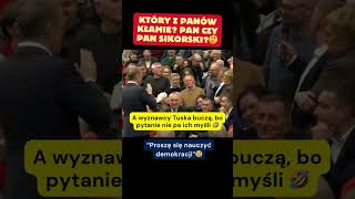 Tuskowa sekta takiego pytania się nie spodziwała 🤣 polityka polskapolityka humor viralshorts [upl. by Franciska]