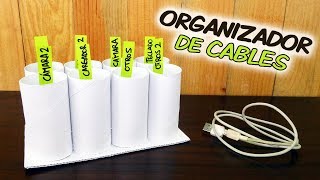 ORGANIZADOR DE CABLES CON ROLLOS DE PAPEL HIGIÉNICO [upl. by Assiruam]