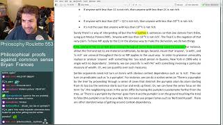 Philosophy Roulette 553  Philosophical Proofs Against Common Sense Bryan Frances [upl. by Anhcar198]